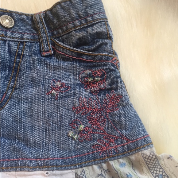 Girls BoHo denim mini skirt size 4 - Picture 5 of 6